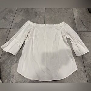 White House Black Market White Off-Shoulder Blouse